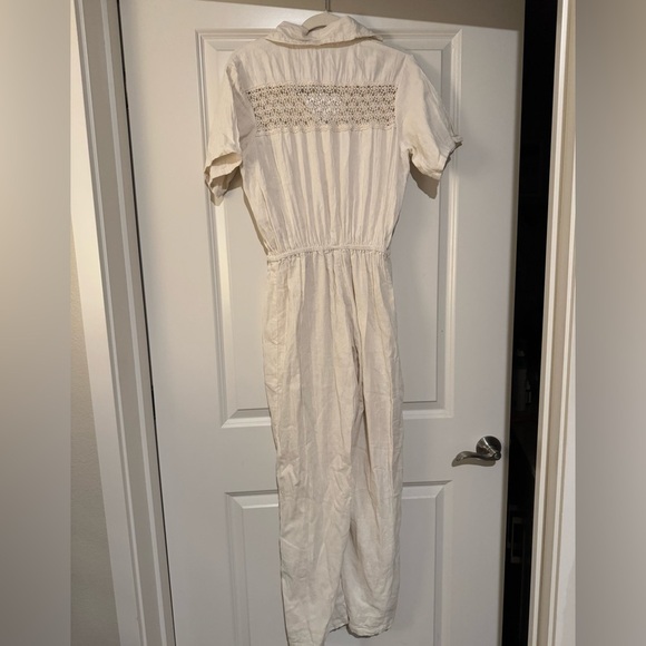 NEW Jens Pirates Booty Ollie Jumpsuit Gauze Cotton Off White Size Small Lace NWT - Picture 4 of 7